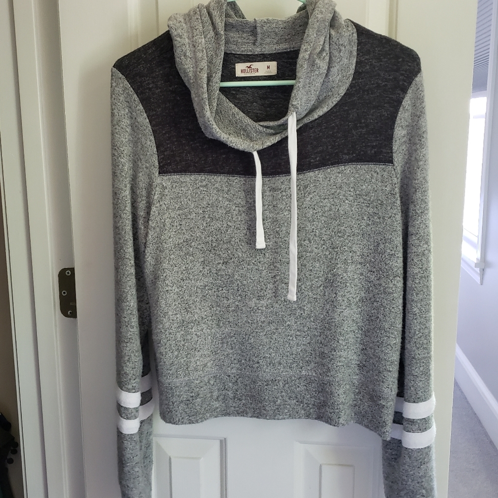 Two Tone Grey Cropped Hoodie